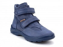 211-22 Тотто (Totto), ботинки демисезонные утепленные, байка, кожа, синий. в Иркутске