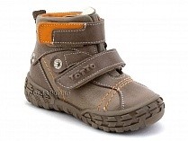 248-134,88,85 Тотто (Totto), ботинки демисезонные утепленные, байка, коричневый, бежевый, оранжевый, кожа. в Иркутске
