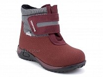 14-531-3 Скороход (Skorohod), ботинки демисезонные утепленные, байка, гидрофобная кожа, серый, красный в Иркутске