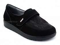 231115 Сурсил-Орто (Sursil-Ortho), туфли для взрослых, черные, кожа, стрейч ткань, полнота 6 в Иркутске