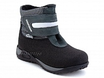 11-531-2 (20-21р) Скороход (Skorohod), ботинки демисезонные утепленные, байка, гидрофобная кожа, серый, черный в Иркутске