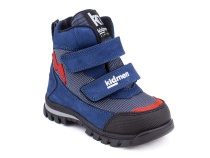 5008-03 (21-25) Кидмен (Kidmen), ботинки ортопедические профилактические, демисезонные утепленные, мембрана, нубук, байка, синий, серый, красный в Иркутске