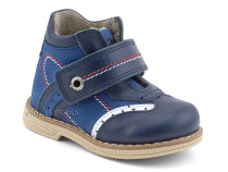 202-3 Твики (Twiki), ботинки демисезонные детские ортопедические профилактические на флисе, флис, кожа, нубук, синий в Иркутске