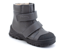 3381-721 Тотто (Totto), ботинки детские утепленные ортопедические профилактические, байка, кожа, серый в Иркутске