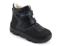 BL-271(05) Боттилини (Bottilini), ботинки  детские демисезонные  ортопедические профилактические, кожа, байка, черный в Иркутске