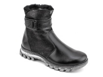 65174Ш ШагоВита (Shagovita), зимние ботинки детские ортопедические профилактические, кожа, велюр, шерсть, черный в Иркутске