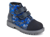 201-721 (26-30) Бос (Bos), ботинки детские утепленные профилактические, байка,  кожа,  синий, милитари в Иркутске