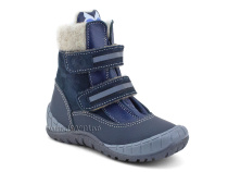 23011-080-01 (21-25)  Тапибу (Tapiboo), ботинки детские демисезонные утепленные ортопедические профилактические , байка, кожа, нубук, синий в Иркутске