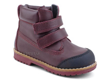 505 Б(23-25) Минишуз (Minishoes), ботинки ортопедические профилактические, демисезонные утепленные, кожа, байка, бордовый в Иркутске