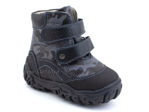 520-10 (21-26) Твики (Twiki) ботинки детские зимние ортопедические профилактические, кожа, натуральный мех, черный, камуфляж в Иркутске