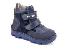 BL-271(50) Боттилини (Bottilini), ботинки  детские демисезонные  ортопедические профилактические, кожа, нубук, байка, темно-синий в Иркутске