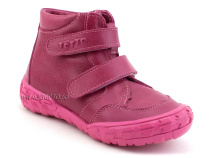 201-267 Тотто (Totto), ботинки демисезонние детские профилактические на байке, кожа, фуксия. в Иркутске