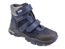 0034-600-194-687-213 (31-36) Джойшуз (Djoyshoes) ботинки детские зимние ортопедические профилактические, натуральный мех, кожа, темно-синий, черный в Иркутске