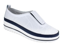 K231-R-LX-16-A (41-43) Кумфо (Kumfo) туфли для взрослых, перфорированная кожа, белый, синий в Иркутске